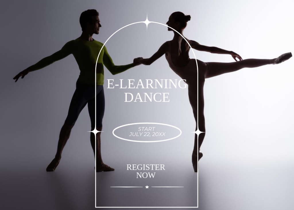 Beginner-friendly Online Dance Course Announcement Flyer 5x7in Horizontal tervezősablon