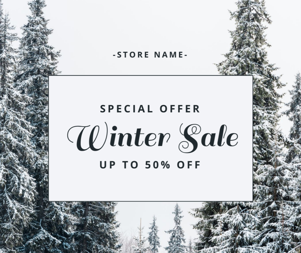 Special Offer for Winter Sale Facebook Πρότυπο σχεδίασης