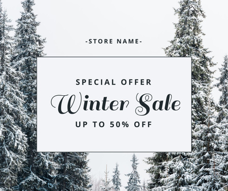 Special Offer for Winter Sale Facebook Design Template