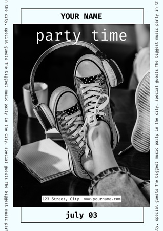 Оголошення про Проведення Молодіжної Музичної Вечірки Poster – шаблон для дизайну