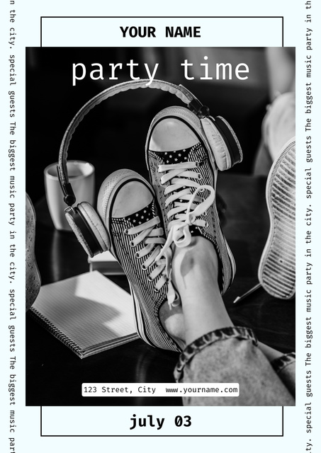 Youth Music Party Announcement Poster tervezősablon