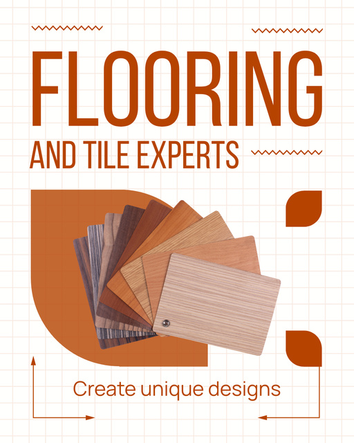 Plantilla de diseño de Flooring And Tile Experts With Wide Selection Of Materials Instagram Post Vertical 