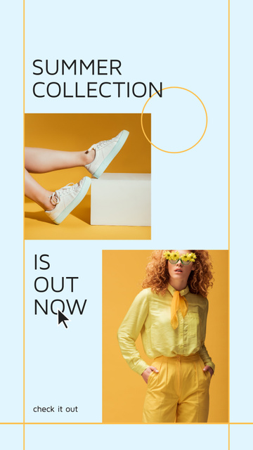 Template di design Summer Shoes And Clothes Collection With Sneakers Instagram Story