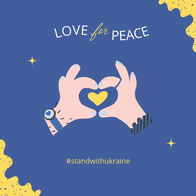 Designvorlage Stand with Ukraine for Peace für Instagram