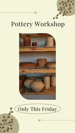 Reklama na keramickou dílnu s keramickými a keramickými miskami Instagram Video Story Šablona návrhu