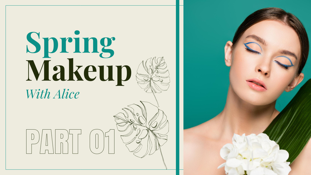 Spring Makeup Offer for Women Youtube Thumbnail Design Template
