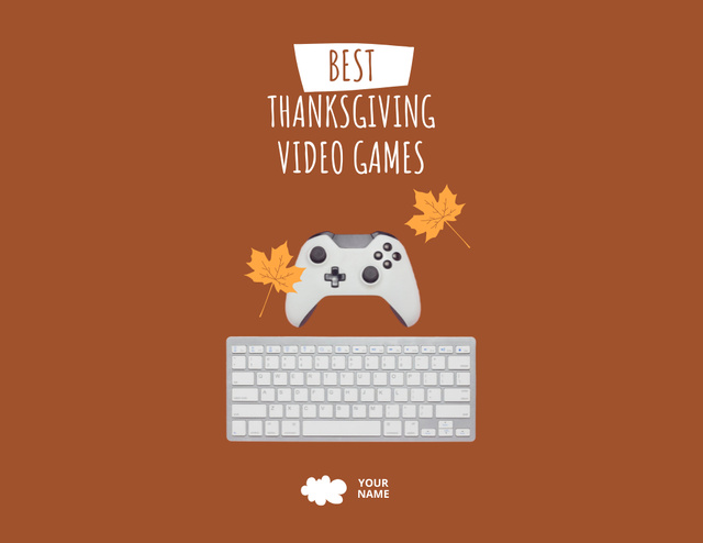 Thanksgiving Game Equipment Sale with Leaves Flyer 8.5x11in Horizontal – шаблон для дизайна