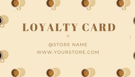 Beige Coffee Shop Loyalty Business Card US Design Template