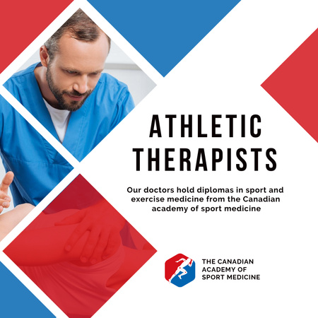 Ontwerpsjabloon van Instagram van Athletic Therapist Services Offer