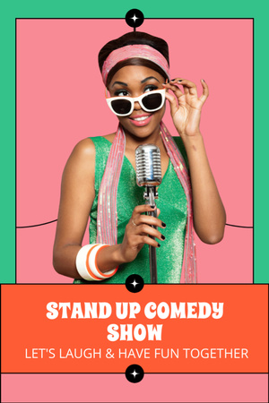 Gum Show Announcement with Cute African American Woman Tumblr Design Template