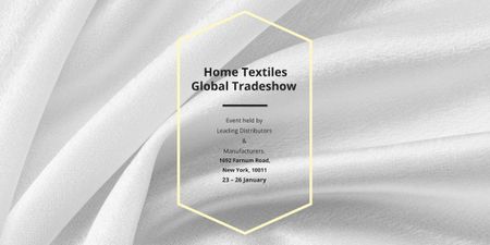 Ontwerpsjabloon van Image van Aankondiging van het Home Textiles-evenement White Silk