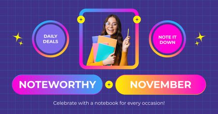 Template di design Offerte di novembre degne di nota sui notebook Facebook AD