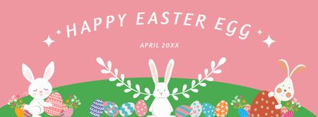 Happy Easter Day Illustration Facebook cover – шаблон для дизайну