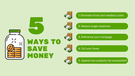 Template di design List Of Tips For Money Saving Mind Map