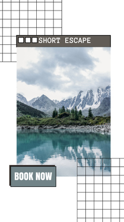 Szablon projektu piękne górskie jezioro Instagram Story