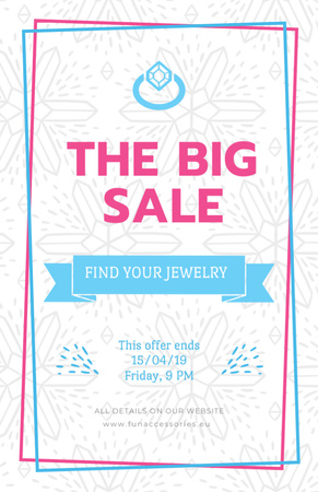 Jewelry sale with Ring in blue Flyer 5.5x8.5in Design Template