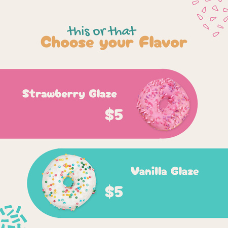 Price Offer for Appetizing Donuts Instagram Design Template