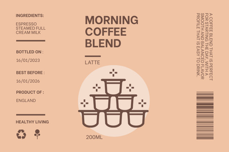 Platilla de diseño Morning Coffee Blend Label