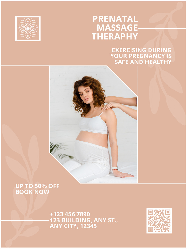 Prenatal Massage Therapy Advertisement Poster US tervezősablon