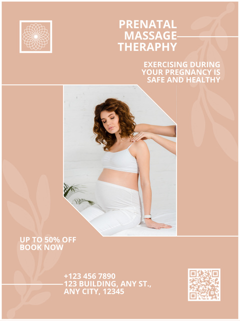 Prenatal Massage Therapy Advertisement Poster US Design Template