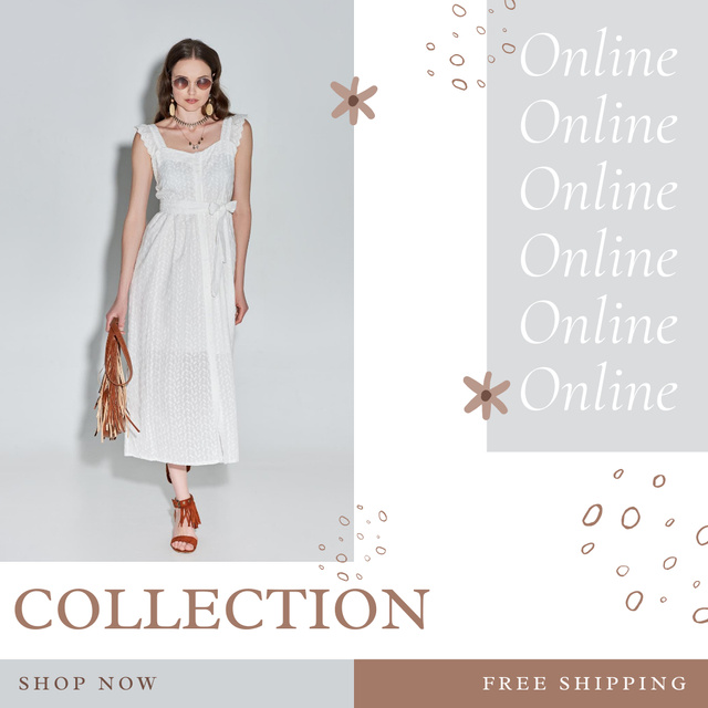 Ontwerpsjabloon van Instagram van Fashion Collection With Free Shipping Online