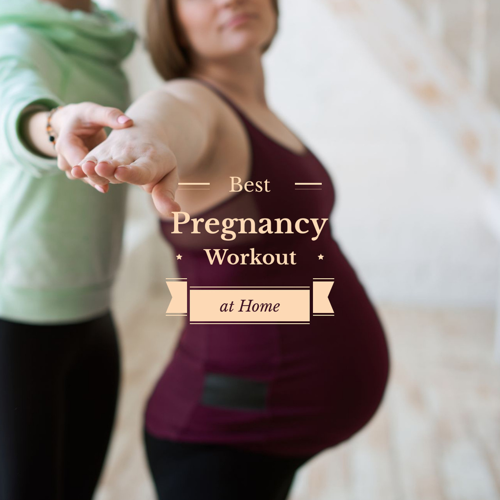 Plantilla de diseño de Pregnant woman doing yoga Instagram 