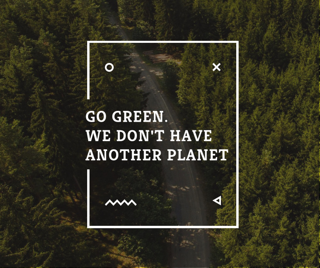 Ecology Quote with Forest Road View Facebook – шаблон для дизайна