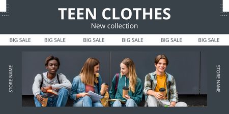 New Clothes Collection With Discount Twitter Design Template