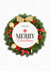 Christmas Greeting with Holiday Wreath