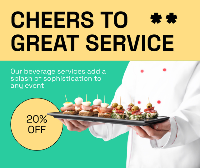 Great Catering Service with Big Discount Facebook Design Template