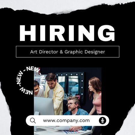 Art Director and Graphic Designer Hiring to a Team Instagram Design Template