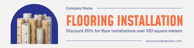 Flooring Installation with Photo of Samples Twitter Design Template
