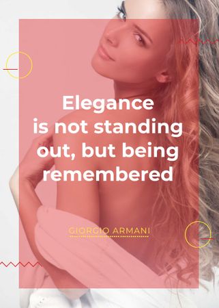 Designvorlage Elegance quote with Young attractive Woman für Flayer