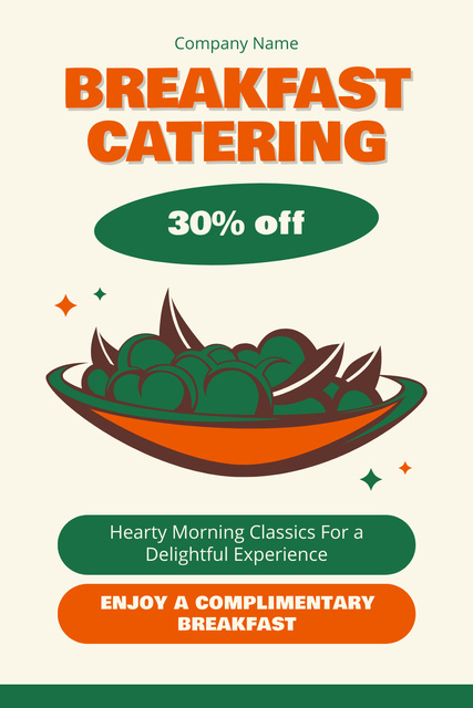 Modèle de visuel Catering Morning Magic to Your Event - Pinterest