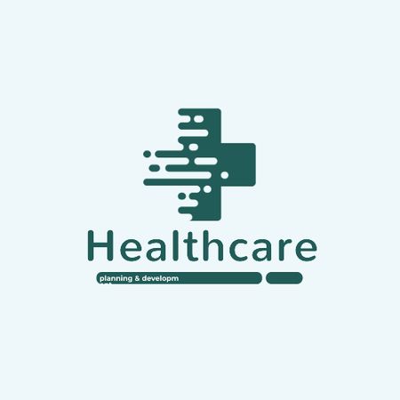 Healthcare Clinic with Medical Cross Icon Animated Logo Modelo de Design