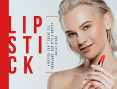 Red Lipstick Promotion With Quote