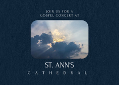 Announcement of Concert in Cathedral with Heaven Image on Blue