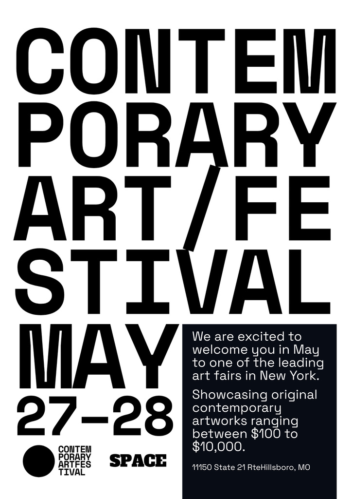 Template di design Contemporary Art Fest Promotion In White Poster