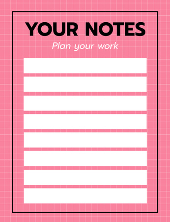 Designvorlage Simple Work Planner in Pink für Notepad 107x139mm