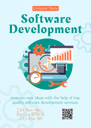 Anúncio do Curso de Desenvolvimento de Software Flayer Modelo de Design