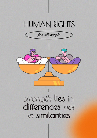 Awareness about Human Rights Poster Design Template