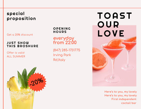 Summer Cocktail with Grapefruit Brochure 8.5x11in Design Template