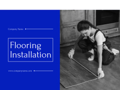 Flooring Installation Ad with Young Woman Repairman