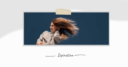 Template di design Young Girl with waving hair Facebook AD