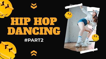 Woman dancing Hip Hop in Studio Youtube Thumbnail Design Template