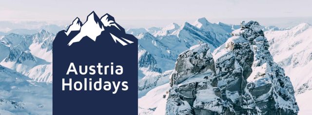 Winter Tour Snowy Mountains View Facebook cover – шаблон для дизайну