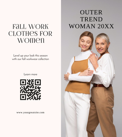 Nabídka podzimních trendů pro ženy všech věkových kategorií Brochure 9x8in Bi-fold Šablona návrhu