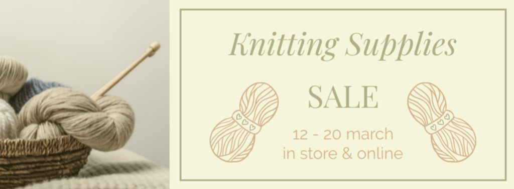 Knitting Supplies for Sale Facebook cover Πρότυπο σχεδίασης