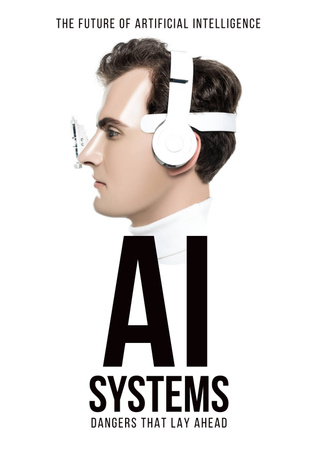Template di design Artificial Intelligence Systems Ad Poster