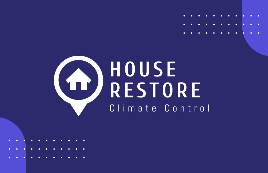 Szablon projektu House Improvement and Climate Control System Installation Business Card 85x55mm